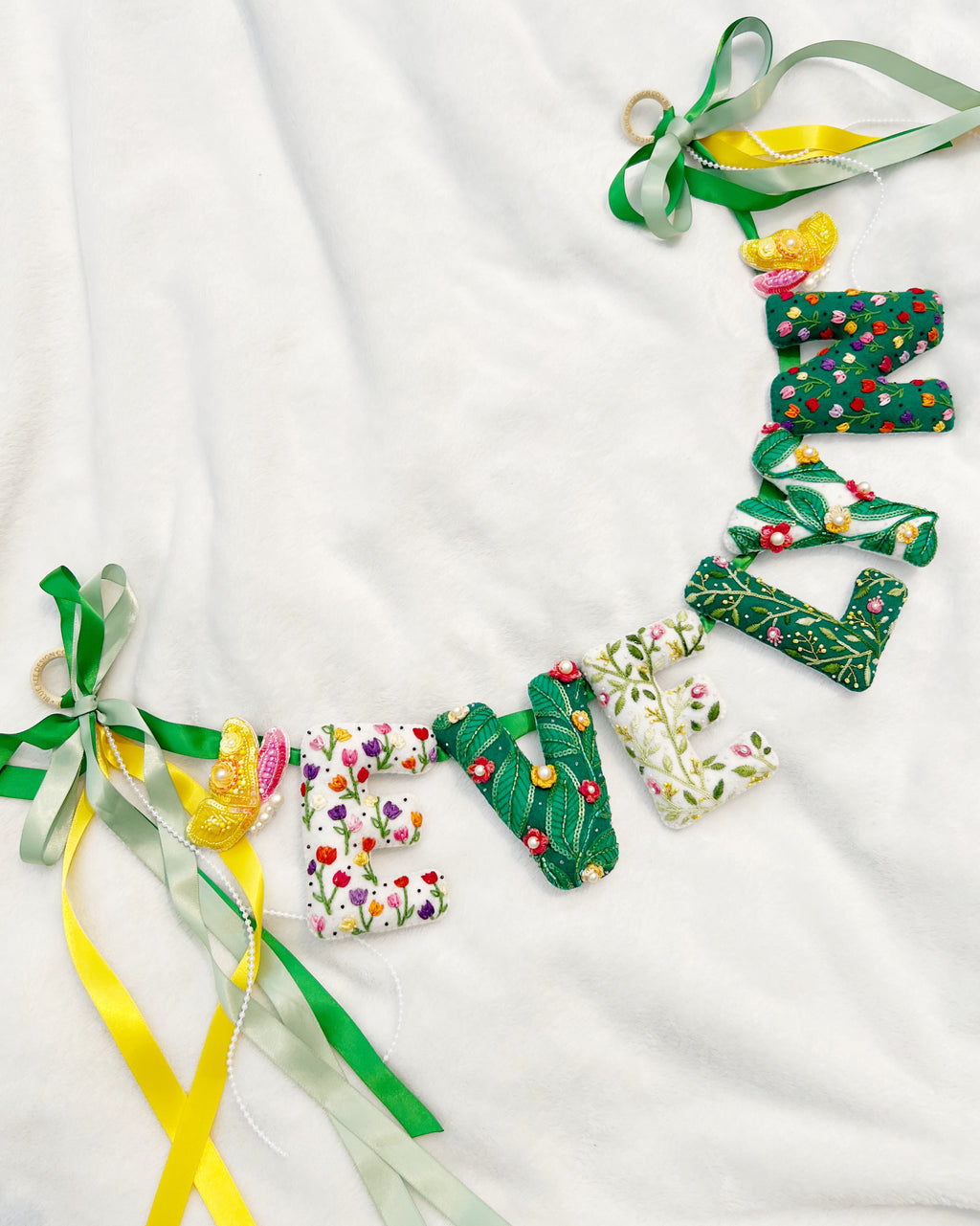 Custom Embellished Felt Name Banner
