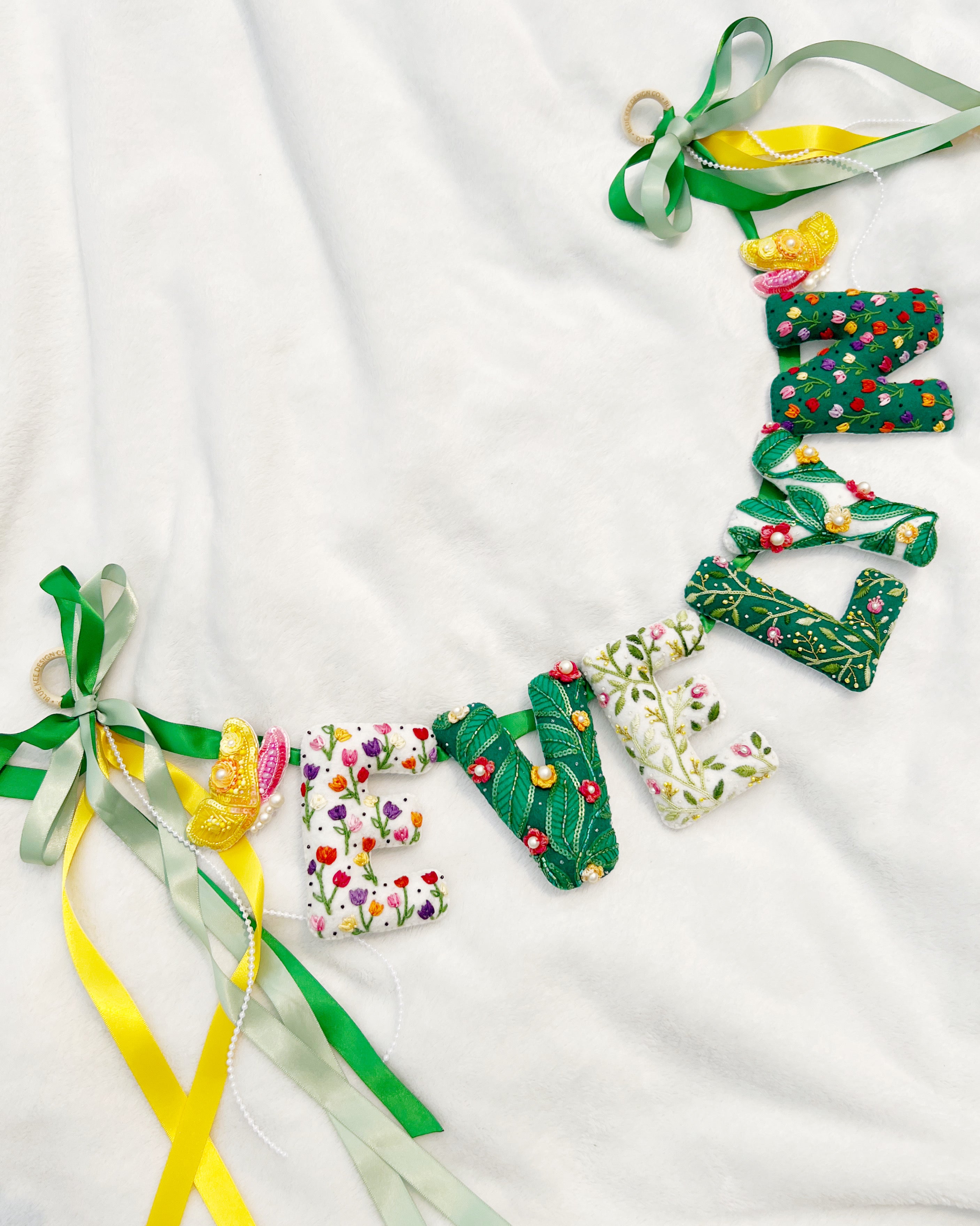 Custom Embellished Felt Name Banner